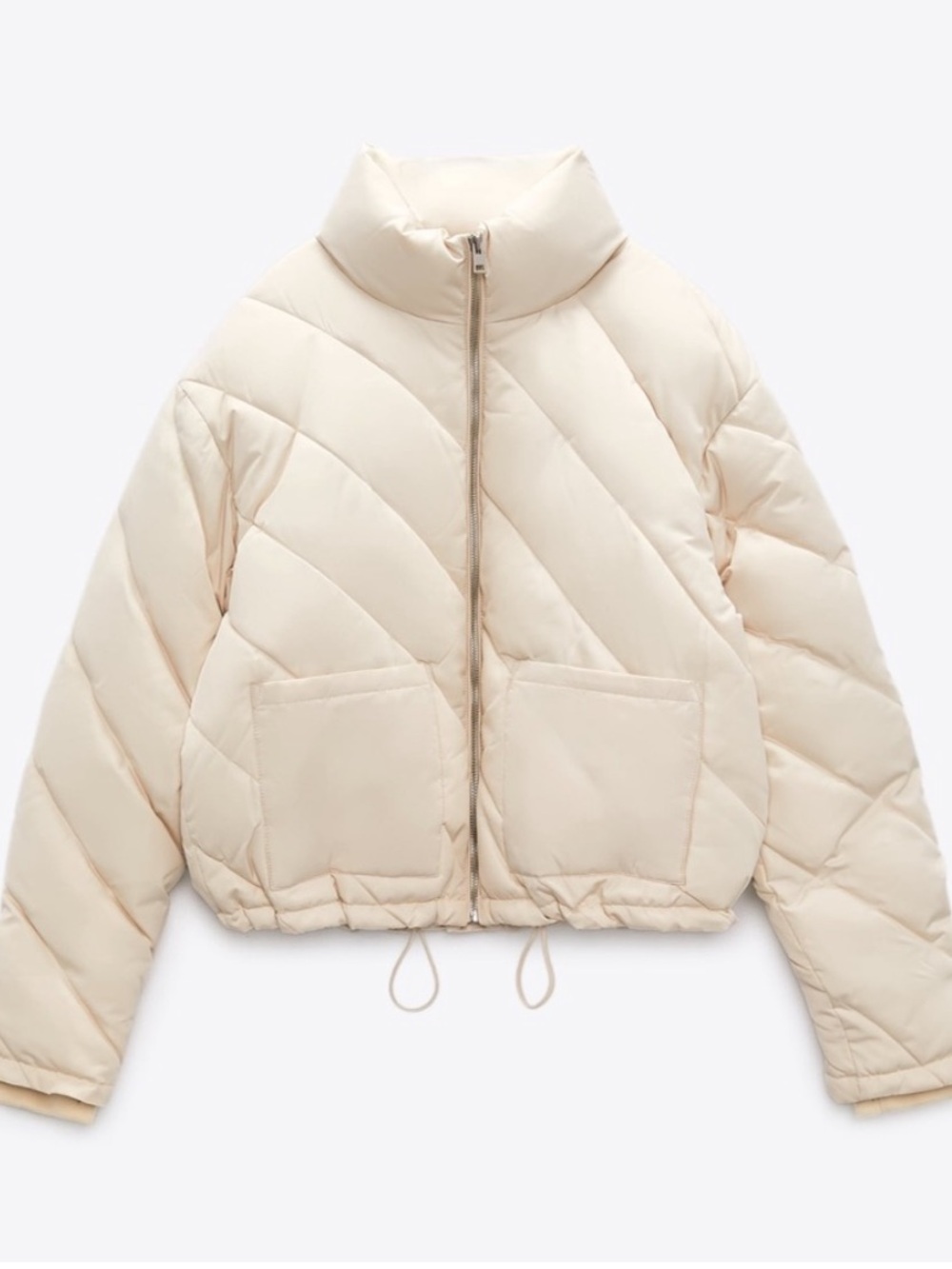 Zara Cream Puffer Jacket